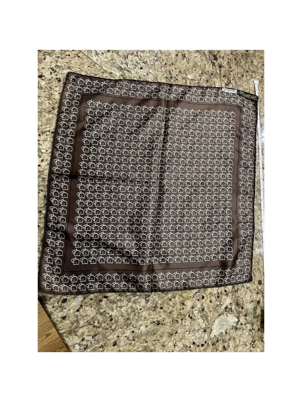 Vintage Christian Dior Silk Neck Scarf - Chocolate Brown 18in X18in